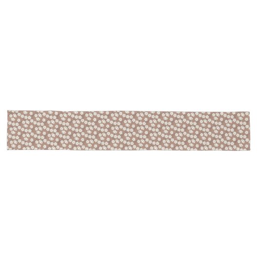 Chemin De Table Long Mocha Mousse - Fleur de coton (Horizontal)