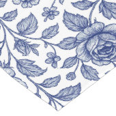 Chemin De Table Long Modèle Floral Royal Bleu Rose (Coin)
