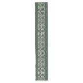 Chemin De Table Long Modern Green Runner with Intricate White Design (Devant)