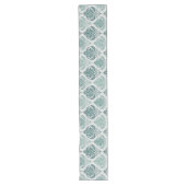 Chemin De Table Long Modern Teal Nordic Damask (Devant)