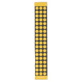 Chemin De Table Long Modern yellow  beige &black dots monogram name (Devant)