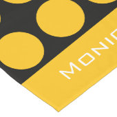 Chemin De Table Long Modern yellow  beige &black dots monogram name (Coin)