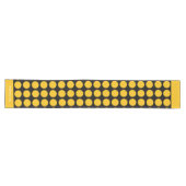 Chemin De Table Long Modern yellow  beige &black dots monogram name (Horizontal)