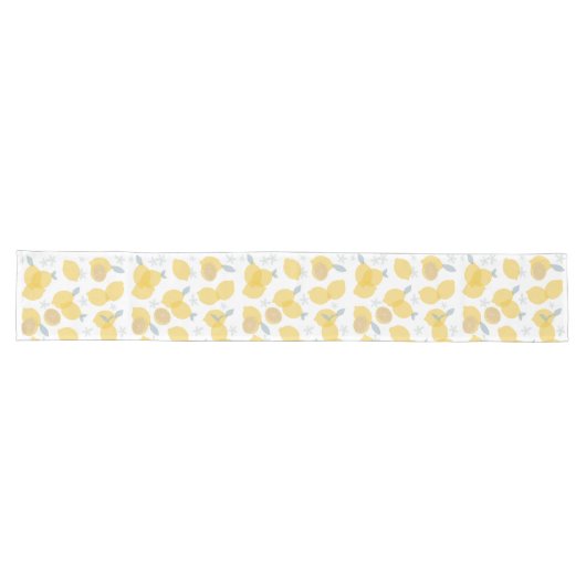 Chemin De Table Long Moderne Pastel Citrus Lemons Motif (Horizontal)