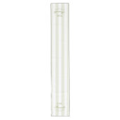 Chemin De Table Long Monogram Rétro Vert Blanc Rayures Script Mariage (Devant)