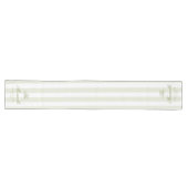Chemin De Table Long Monogram Rétro Vert Blanc Rayures Script Mariage (Horizontal)