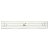 Chemin De Table Long Monogram Rétro Vert Blanc Rayures Script Mariage (Horizontal)