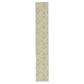 Chemin De Table Long Monogramme blanc floral Beige arrière - plan (Devant)