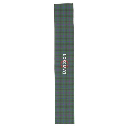 Chemin De Table Long Monogrammed Davidson Plaid Table Runner (Devant)