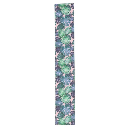 Chemin De Table Long Monstère Tropicale Feuilles Long Table Runner (Devant)