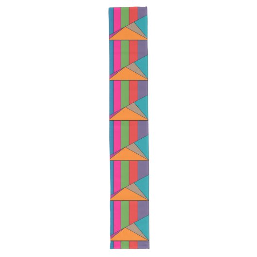 Chemin De Table Long MOSAIC rayures triangles couleur III + vos idées (Devant)