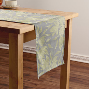 Chemin De Table Long Motif Abstrait d'aquarelle dorée