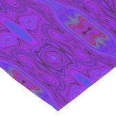 Chemin De Table Long Motif Abstrait Rétro Violet et Bleu Royal (Coin)