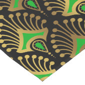 Chemin De Table Long Motif Art déco or et vert sur noir (Coin)