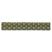 Chemin De Table Long Motif Art déco or et vert sur noir (Horizontal)