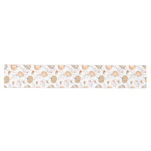 Chemin De Table Long Motif Citrouille Rustic Fall (Horizontal)