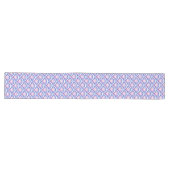 Chemin De Table Long motif damassé floral bleu (Horizontal)
