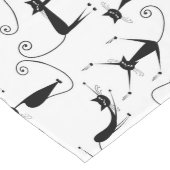 Chemin De Table Long Motif de chat noir élancé fantaisiste (Coin)