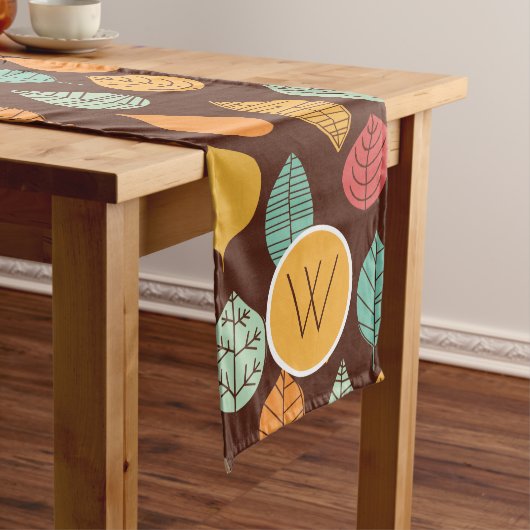 Chemin De Table Long Motif de feuilles d'automne moderne (In Situ)