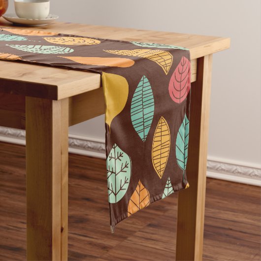 Chemin De Table Long Motif de feuilles d'automne moderne (In Situ)