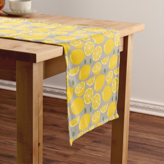 Chemin De Table Long Motif de fruits au citron (In Situ)