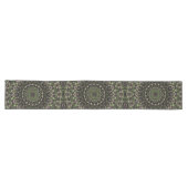 Chemin De Table Long Motif de mandala kaléidoscope vert et noir (Horizontal)