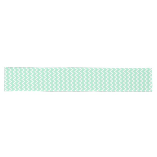 Chemin De Table Long Motif de menthe vert et blanc (Horizontal)