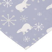 Chemin De Table Long Motif de Noël avec ours polaires et flocons de nei (Coin)