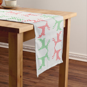 Chemin De Table Long Motif de Noël moche Reindeer