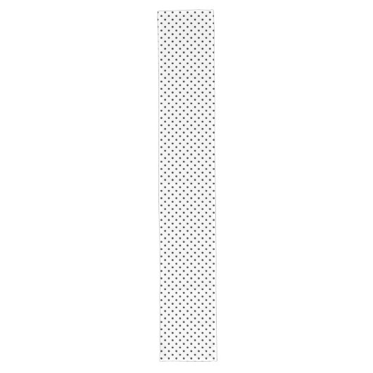 Chemin De Table Long Motif de points Polka noir et blanc (Devant)