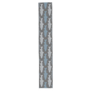 Chemin De Table Long Motif de poisson de truite jaune et gris