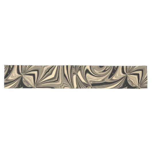 Chemin De Table Long Motif de sol noir et tan (Horizontal)