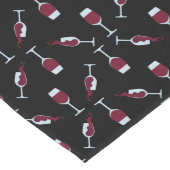 Chemin De Table Long Motif de Verre à Vin Rouge (Coin)