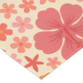 Chemin De Table Long Motif d'hibiscus hawaïen des années 60 (Coin)