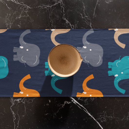 Chemin De Table Long Motif éléphant