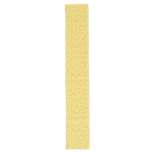 Chemin De Table Long Motif Feuille moderne de moutarde jaune (Devant)