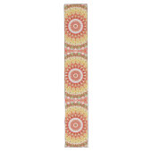 Chemin De Table Long Motif Fiesta Mandala en rouge, jaune et vert (Devant)