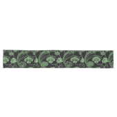 Chemin De Table Long Motif floral antique noir et vert (Horizontal)