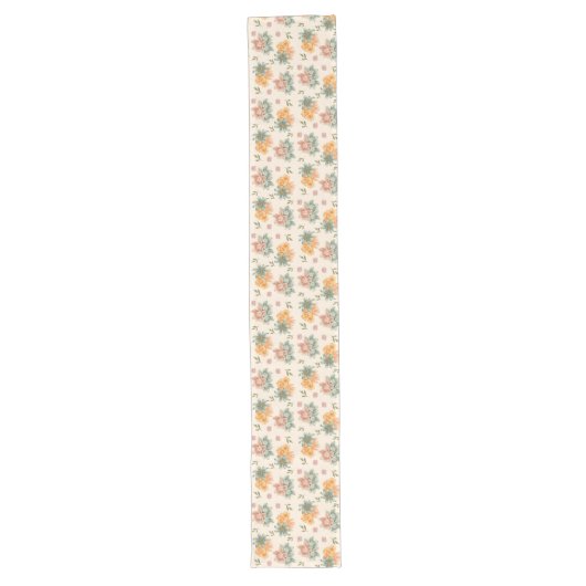 Chemin De Table Long Motif floral Pastel mignon (Devant)