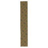 Chemin De Table Long Motif floral vert et orange (Devant)