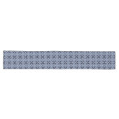 Chemin De Table Long Motif géométrique bleu de style rétro (Horizontal)