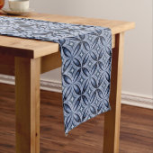 Chemin De Table Long Motif géométrique bleu de style rétro (In Situ)
