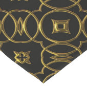 Chemin De Table Long Motif géométrique brillant noir et or élégant (Coin)