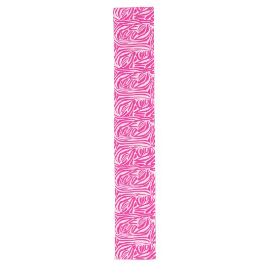 Chemin De Table Long Motif imprimé zèbre rose (Devant)