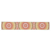 Chemin De Table Long Motif Mandala de Fiesta en Rouge, Jaune et Vert (Horizontal)