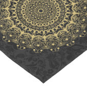 Chemin De Table Long Motif mandarin orné noir et or (Coin)