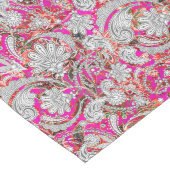 Chemin De Table Long Motif paisley blanc rose (Coin)