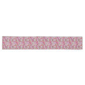 Chemin De Table Long Motif paisley blanc rose (Horizontal)