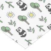 Chemin De Table Long Motif Panda Heureux Bambou Eucalyptus Soleil (Coin)