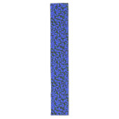 Chemin De Table Long motif plante A09.blue b BG noir (Devant)